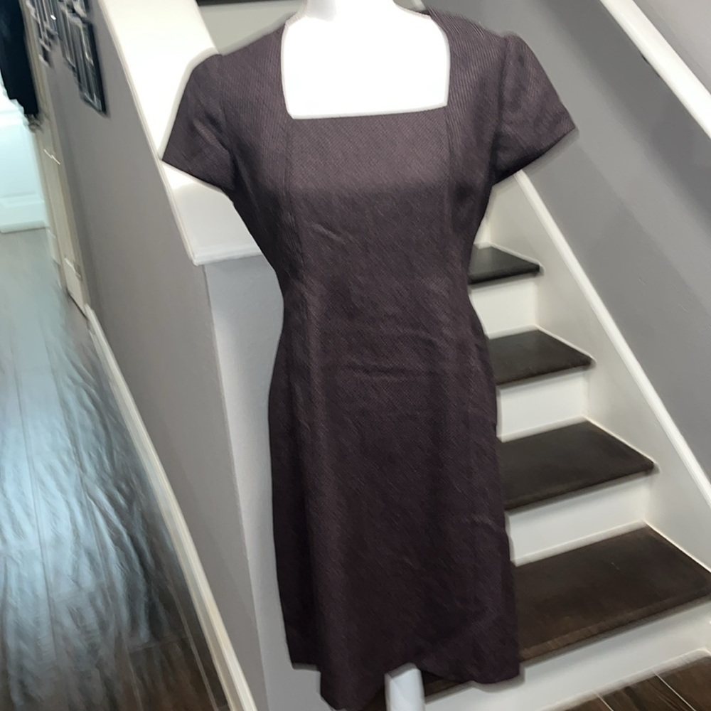 Antonio Melani Brown Short Sleeve Dress with Belt. Worn once. Sz10 Back zipper